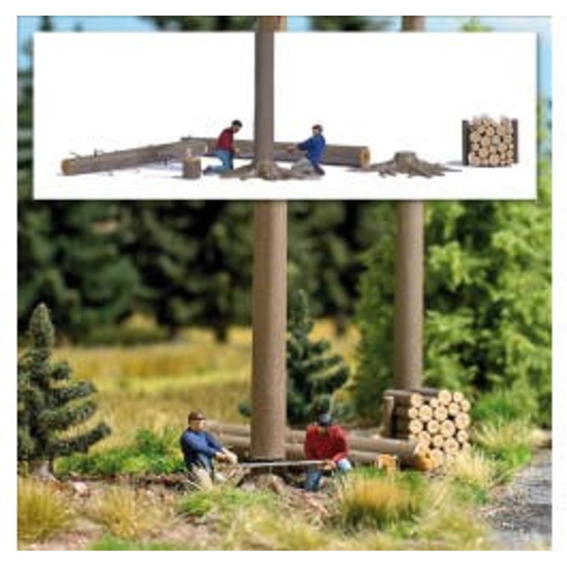 Busch 7973  HO Action Set: Tree Felling