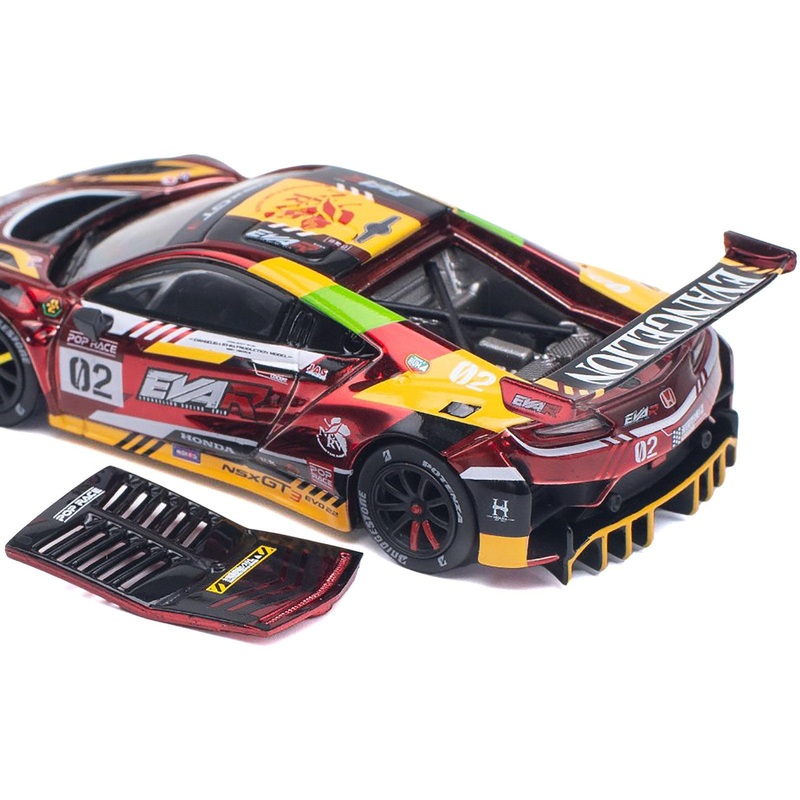 Honda NSX GT3 EVO22 #02 Red Metallic “EVA RT Production Model-02” 1/64 Diecast Model Car by Pop Race