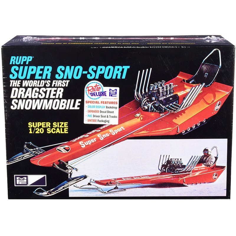 Skill 2 Model Kit Rupp Super Sno-Sport Snowmobile Dragster (The World’s First) 1/20 Scale Model by MPC