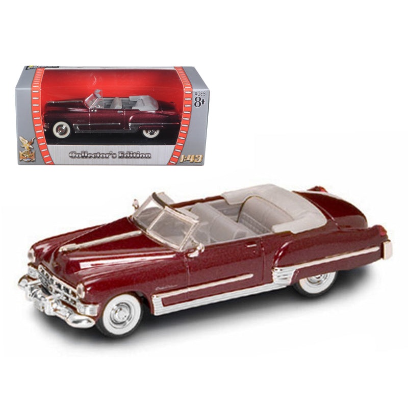 1949 Cadillac Coupe DeVille Convertible Burgundy Metallic 1/43 Diecast Car by Road Signature