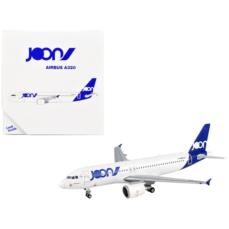 Airbus A320 Commercial Aircraft “Joon” White with Blue Tail 1/400 Diecast Model Airplane by GeminiJets