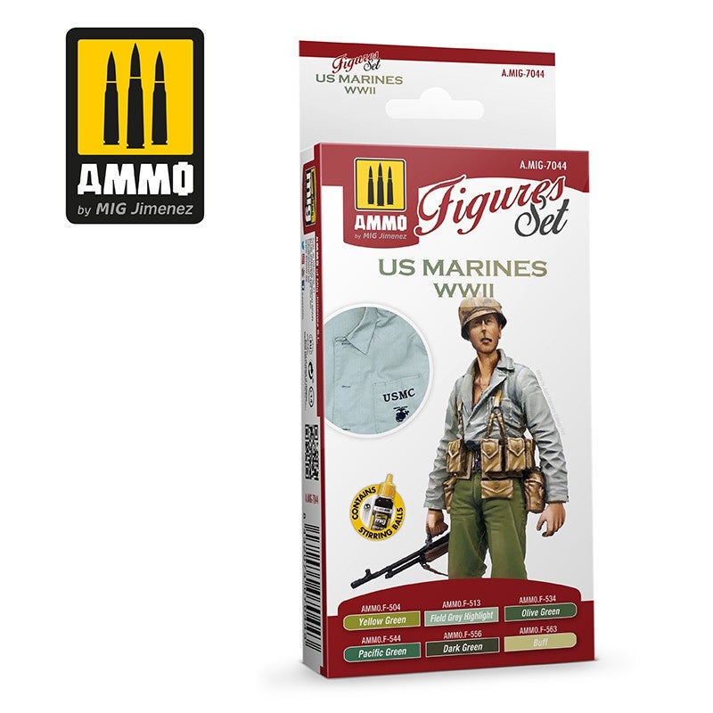 AMMO – 7044 US Marines WWII (Paint Set)