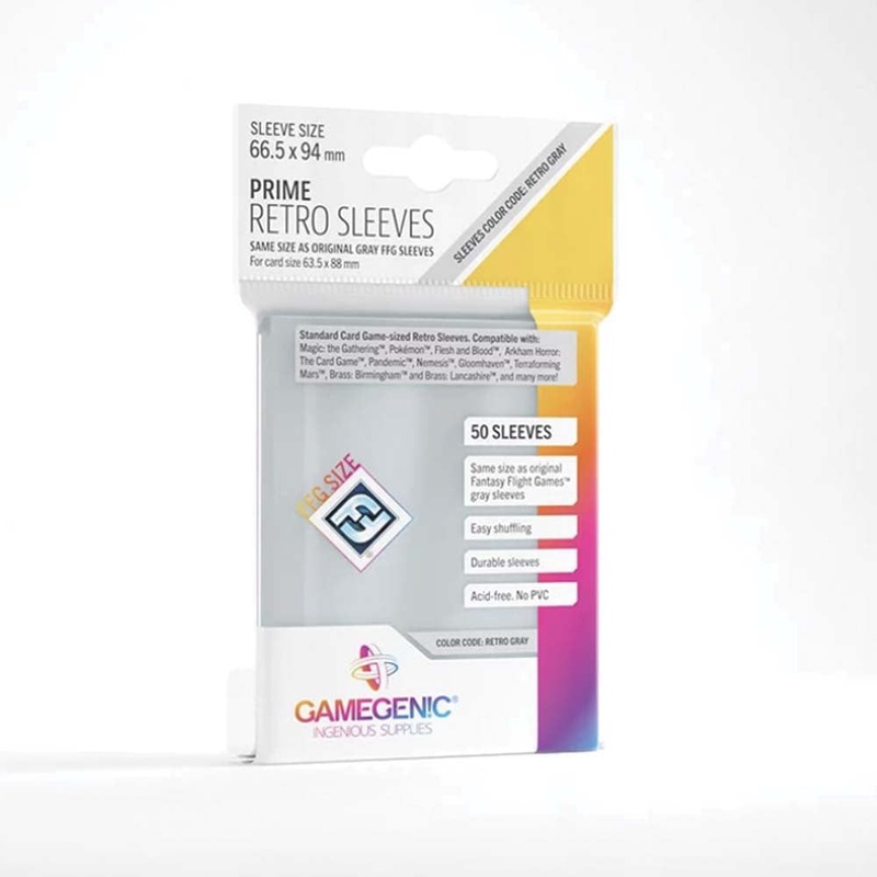 GameGenic – PRIME Sleeves: 66.5 x 94mm (Retro Gray)