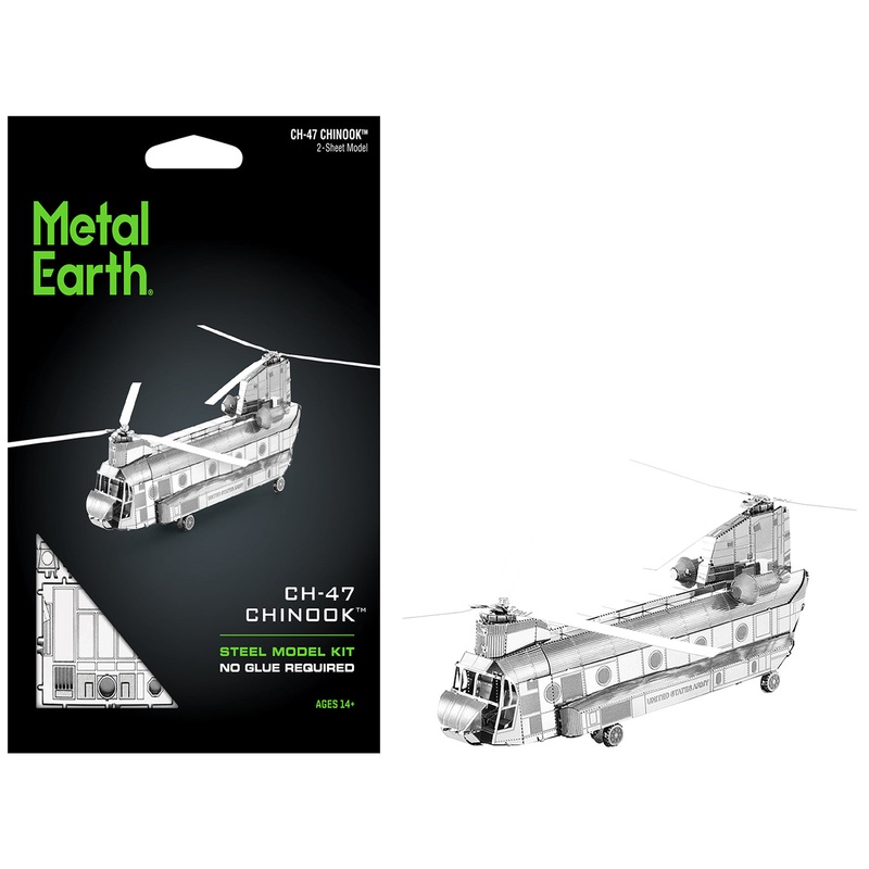 Model Kit Boeing CH-47 Chinook Transport Helicopter (Moderate Difficulty) Steel Model by Metal Earth
