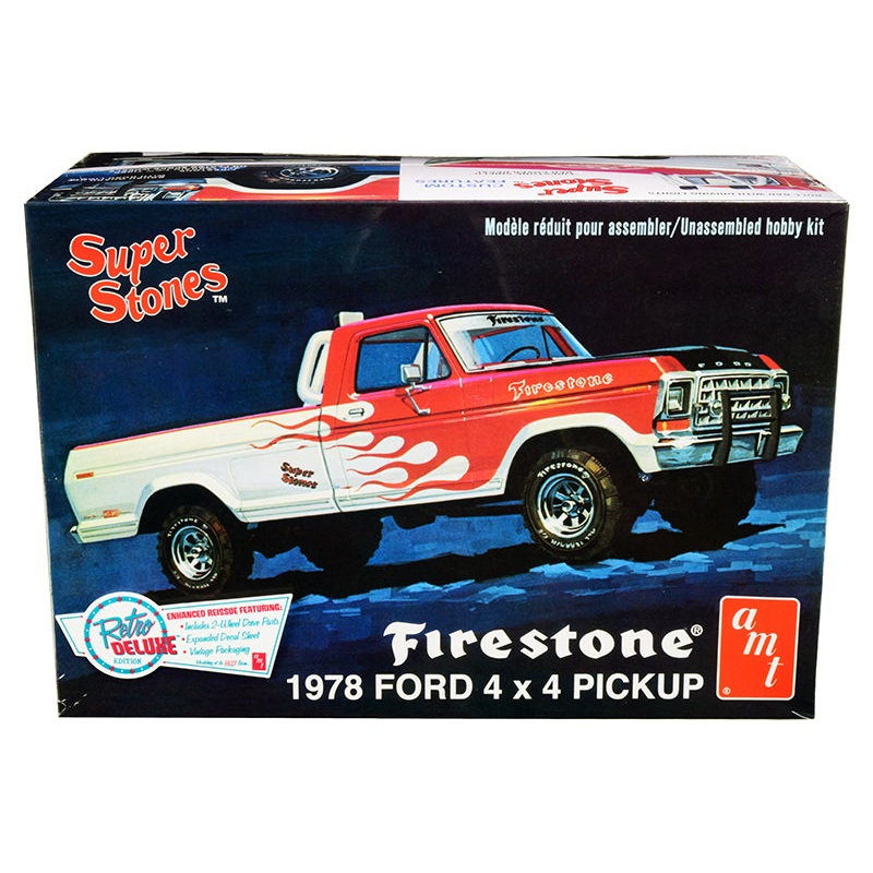 Skill 2 Model Kit 1978 Ford 4×4 Pickup Truck “Firestone Super Stones” 1/25 Scale Model by AMT