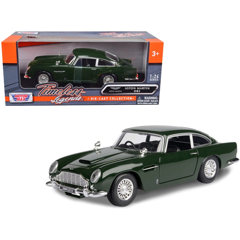 Aston Martin DB5 RHD (Right Hand Drive) Dark Green “Timeless Legends” Series 1/24 Diecast Model Car by Motormax
