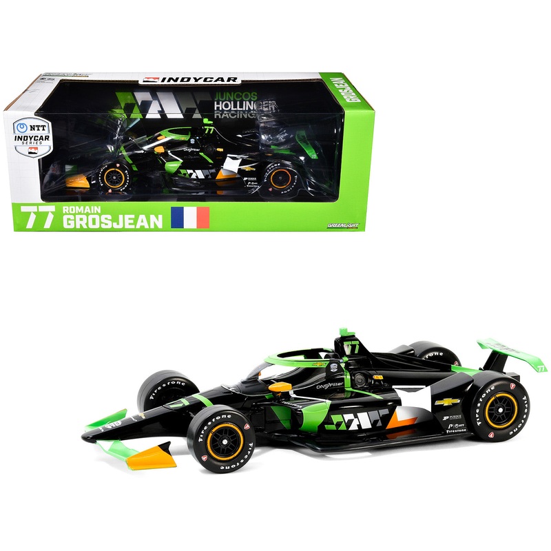 Dallara IndyCar #77 Romain Grosjean “DNS Filter” Juncos Hollinger Racing “NTT IndyCar Series” (2024) 1/18 Diecast Model Car by Greenlight