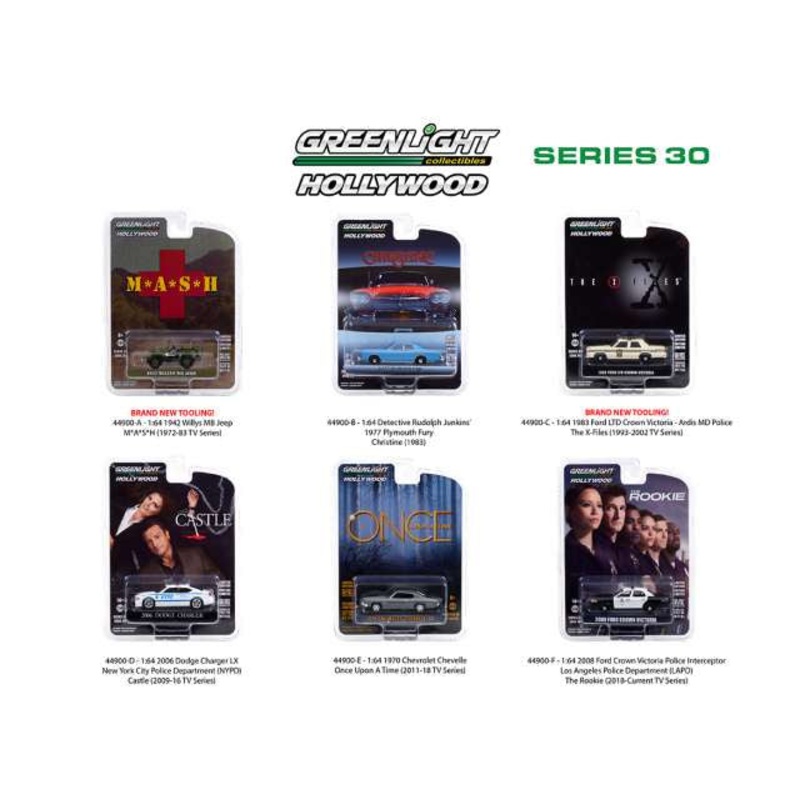 Greenlight – 1/64 Hollywood Series 30 (Assorted / Sold Individually)