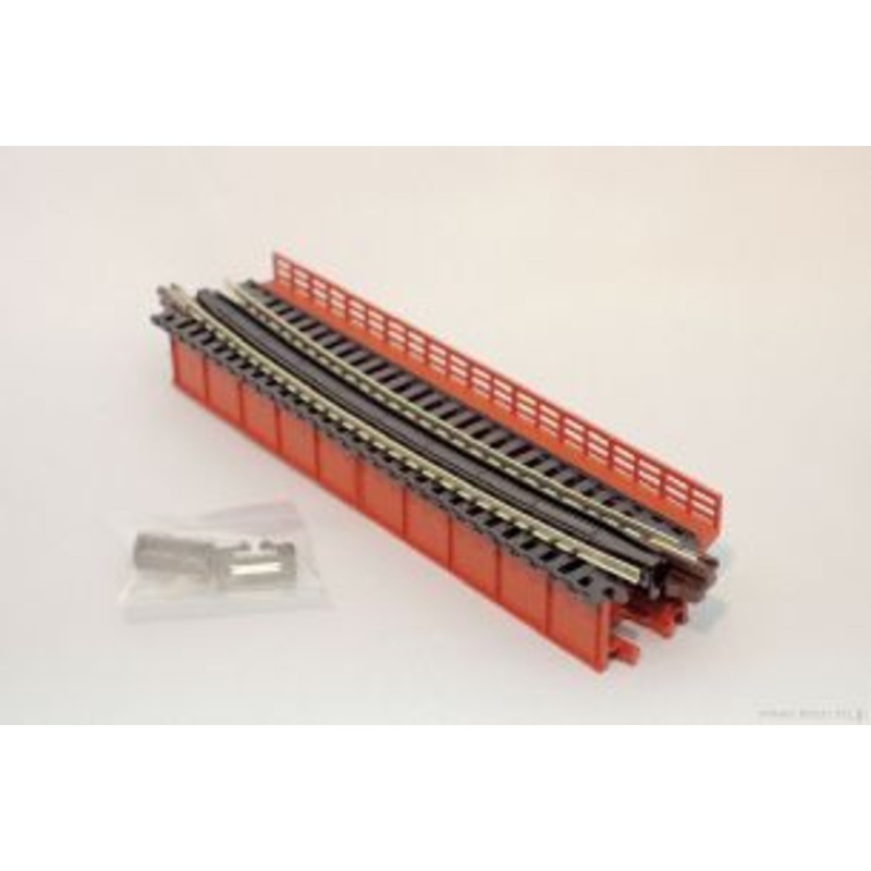 Kato 20-465 N Deck Plate Girder Bridge, Curved, Red, Unitrack