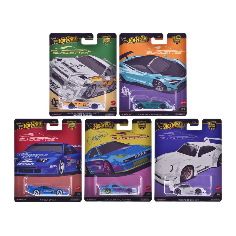 “Silhouettes” 5 piece Set “Car Culture” 2024 Series G Diecast model cars by Hot Wheels