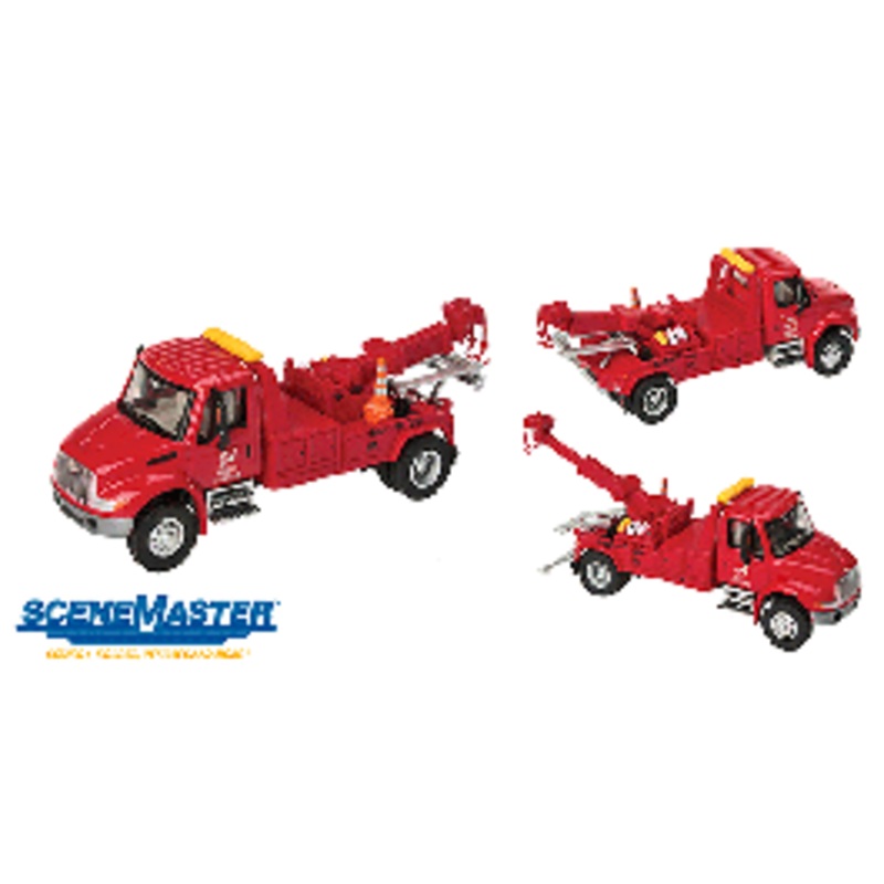 Walthers #949-11531 International 4300 Truck – Assembled — Tow Truck (red)