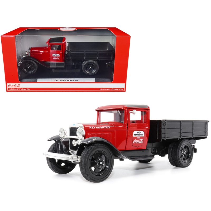 1931 Ford Model AA Pickup Truck Red and Black “Go Refreshed – Drink Coca-Cola” 1/24 Diecast Model Car by Motor City Classics