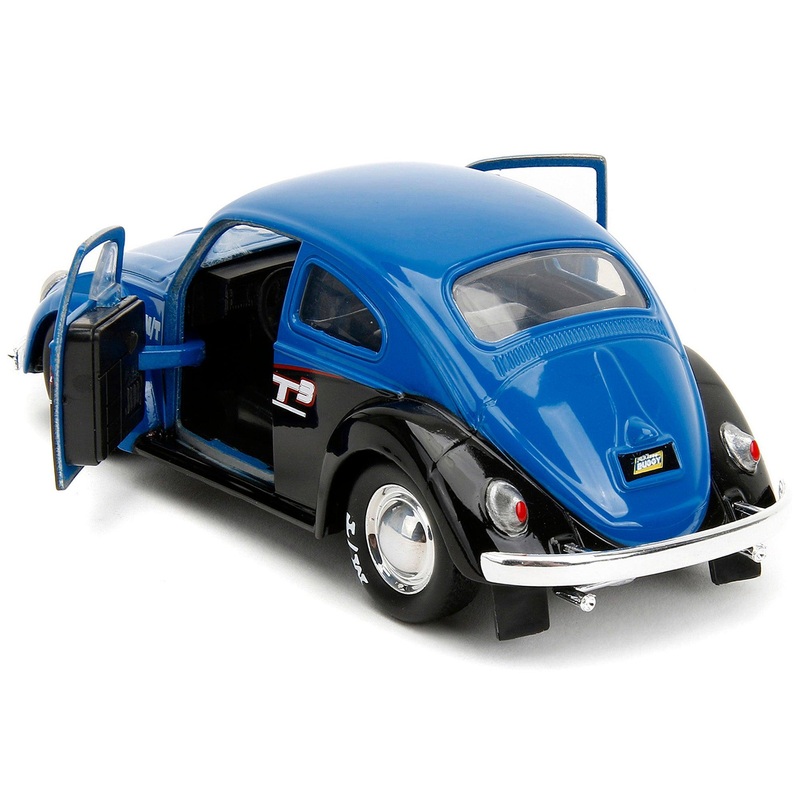 1959 Volkswagen Beetle “Spirit3 Racing” Blue and Black and Boxing Gloves Accessory “Punch Buggy” Series 1/32 Diecast Model Car by Jada