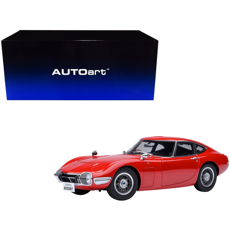 1967 Toyota 2000GT RHD (Right Hand Drive) Red 1/18 Model Car by Autoart