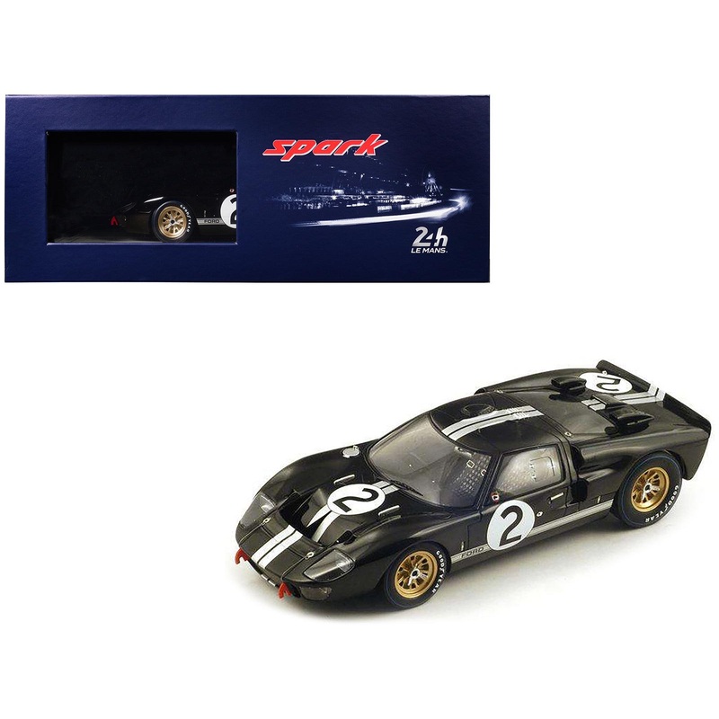 Ford MK 2 #2 Bruce McLaren – Chris Amon “Shelby American” Winner “24 Hours of Le Mans” (1966) with Acrylic Display Case 1/18 Model Car by Spark