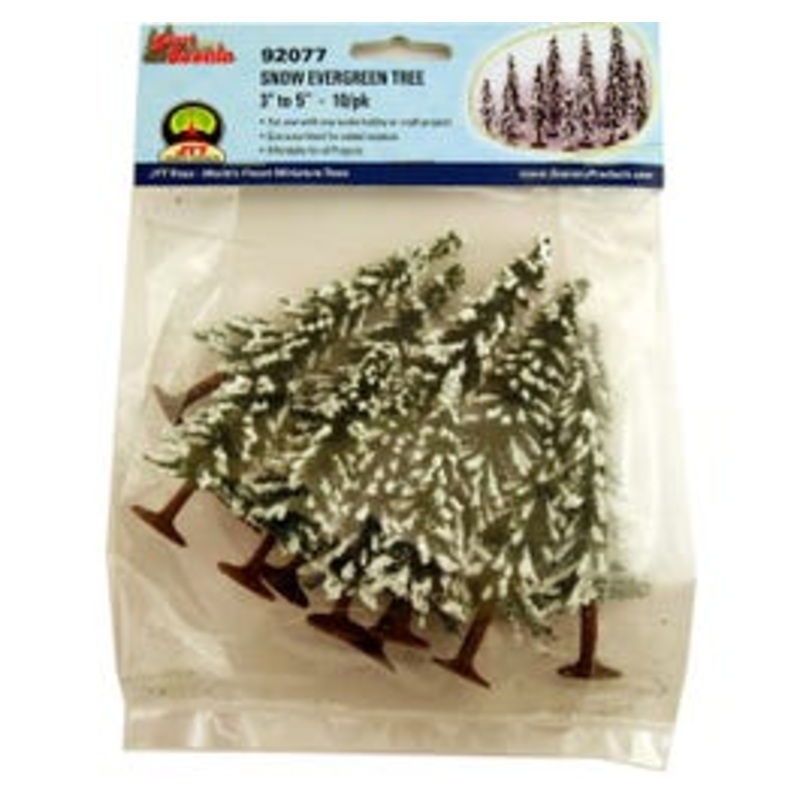 JTT 92077 Snow Evergreen Trees 3″ to 5″, HO-scale, 10/pk