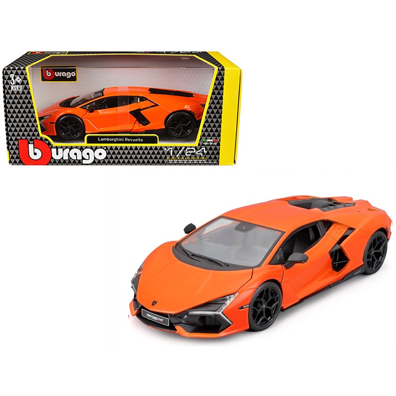 Lamborghini Revuelto Orange “Italian Design” Series 1/24 Diecast Model Car by Bburago