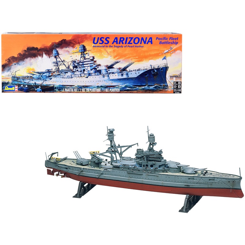 Level 4 Model Kit USS Arizona Pacific Fleet Battleship “Memorial to the Tragedy of Pearl Harbor” 1/426 Scale Model by Revell