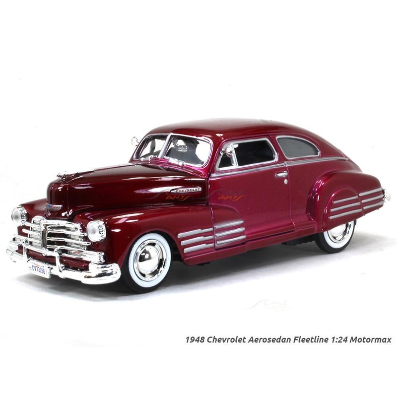 Motor Max – 1/24 Chevy Aerosedan Fleetline Metallic 1948 (M/Red)