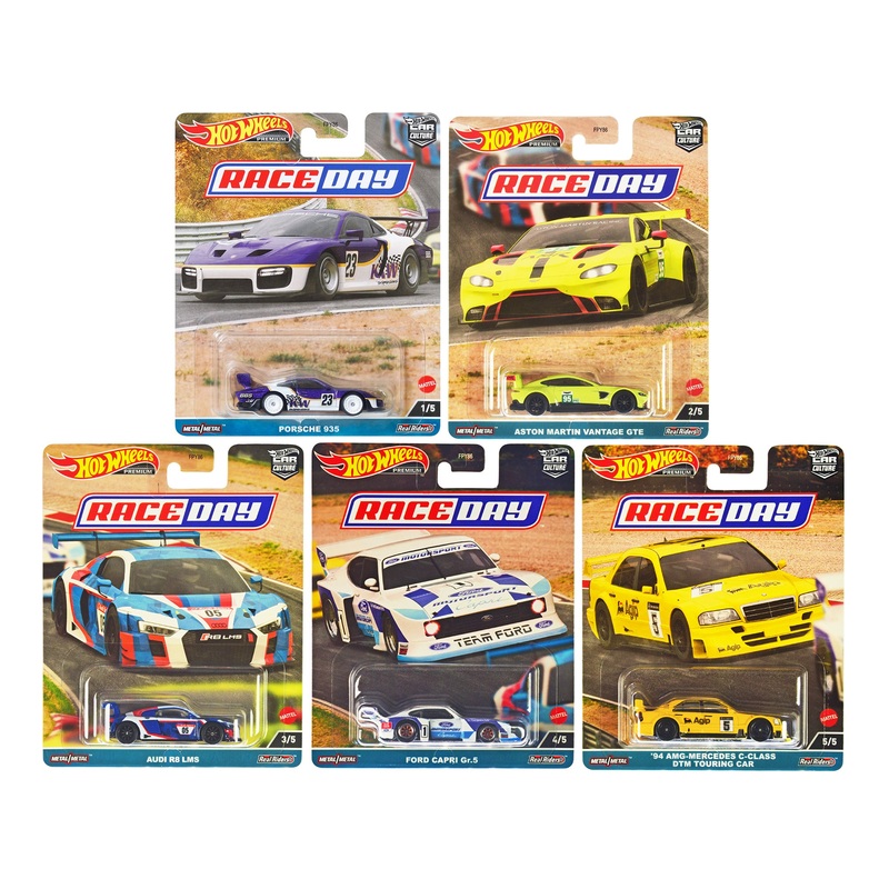 “Race Day” 5 piece Set “Car Culture” Series Diecast Model Cars by Hot Wheels