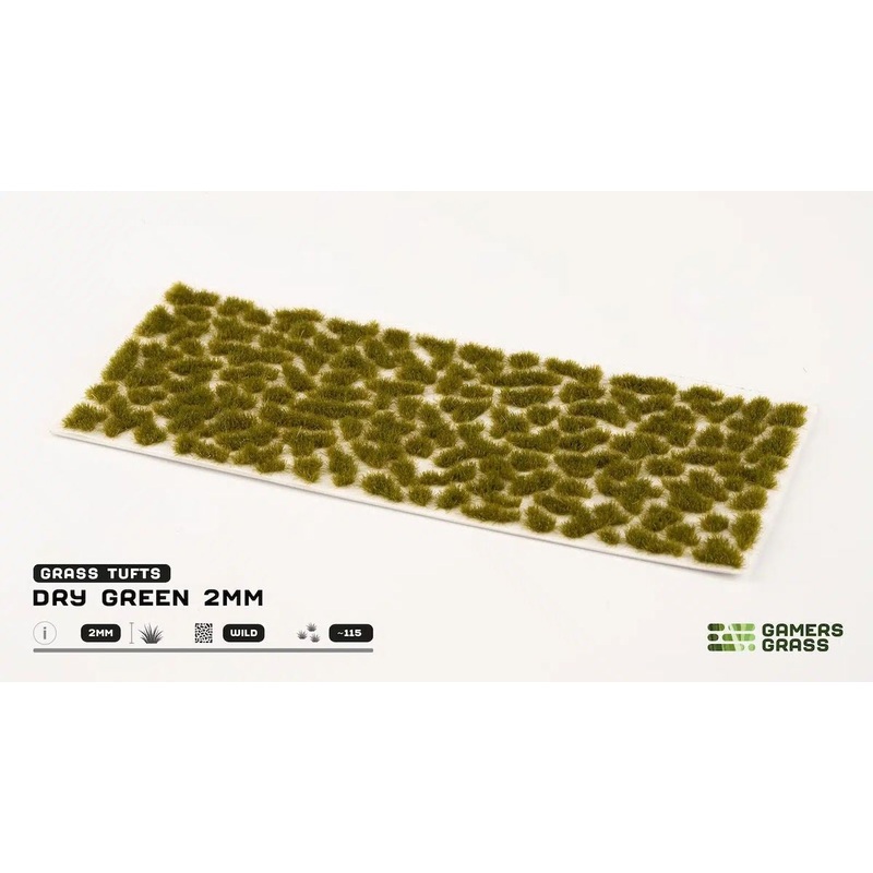 Gamers Grass – 2mm Tufts – Dry Green  (GG2-DGR)