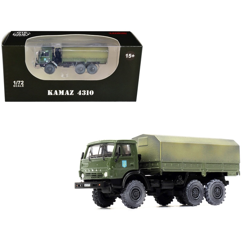 Kamaz 4310 Transport Truck Green (Weathered) “Ukrainian Ground Forces” 1/72 Diecast Model by Legion