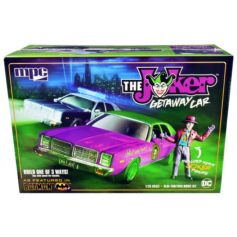Skill 2 Model Kit 1977 Dodge Monaco with Joker Resin Figurine “Batman” 3-in-1 Kit 1/25 Scale Model by MPC