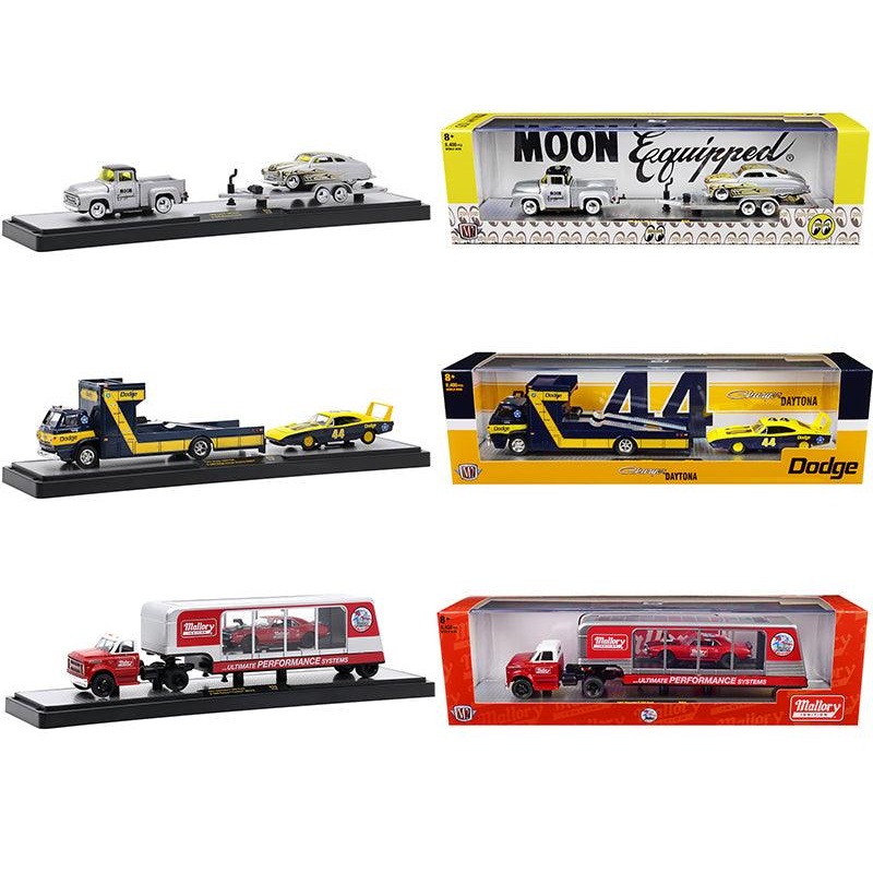 Auto Haulers Set of 3 Trucks Release 50 Limited Edition to 8400 pieces Worldwide 1/64 Diecast Models by M2 Machines
