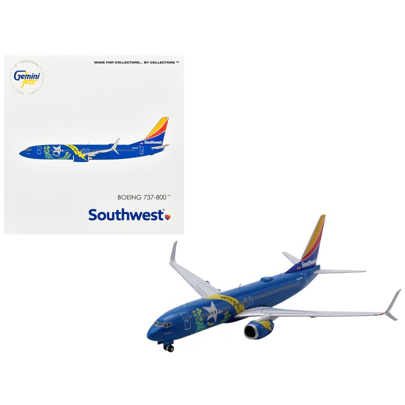 Boeing 737-800 Commercial Aircraft “Southwest Airlines – Nevada One” (N8646B) Blue with Striped Tail 1/400 Diecast Model Airplane by GeminiJets