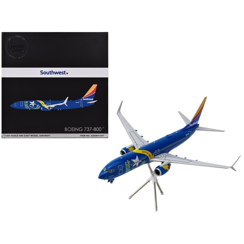 Boeing 737-800 Commercial Aircraft “Southwest Airlines – Nevada One” (N8646B) Blue with Tail Stripes “Gemini 200” Series 1/200 Diecast Model Airplane by GeminiJets