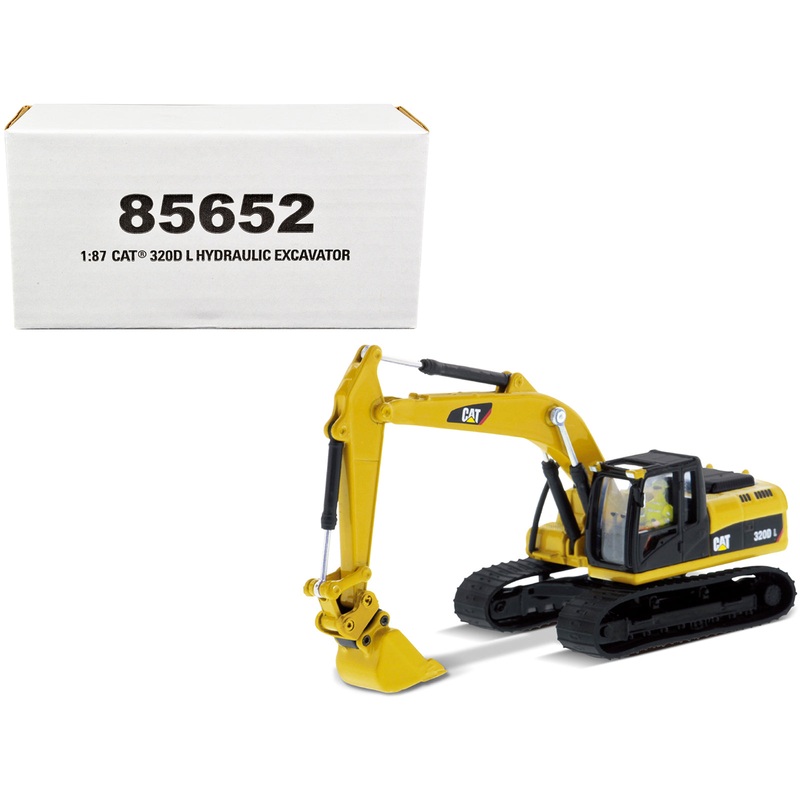CAT Caterpillar 320D L Hydraulic Excavator with Multiple Work Tools and Operator “High Line” Series 1/87 (HO) Scale Diecast Model by Diecast Masters