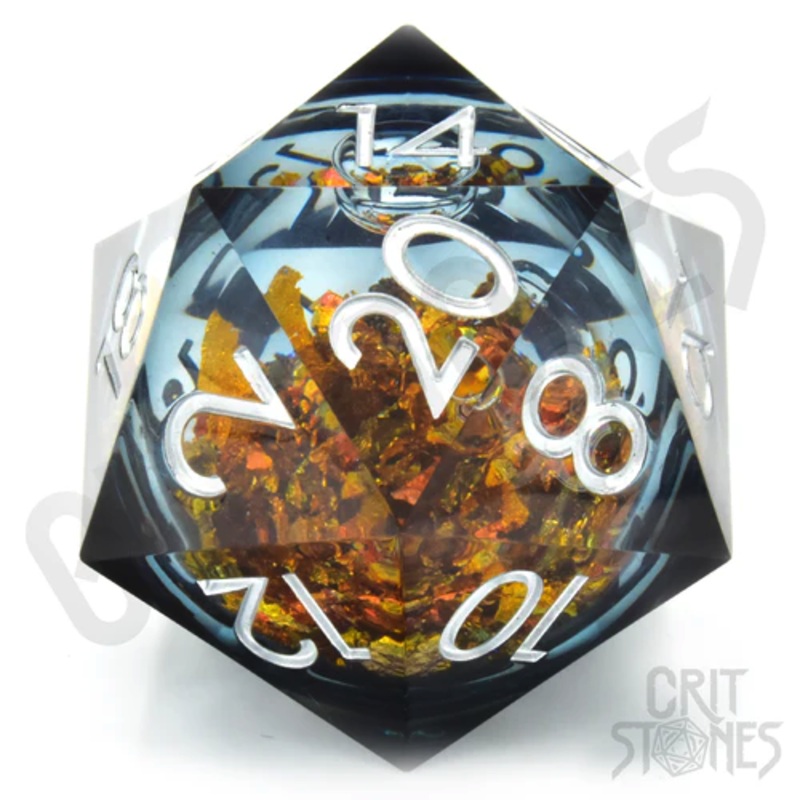 CritStones –  50mm D20 –  King Midas (Liquid Core)