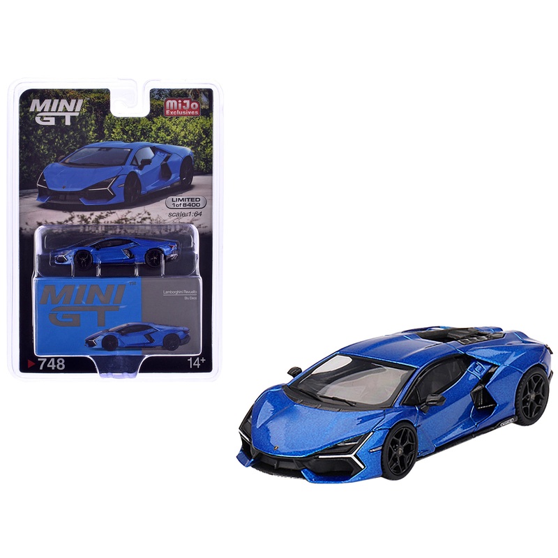 Lamborghini Revuelto Blu Eleos Blue Metallic Limited Edition to 8400 pieces Worldwide 1/64 Diecast Model Car by Mini GT