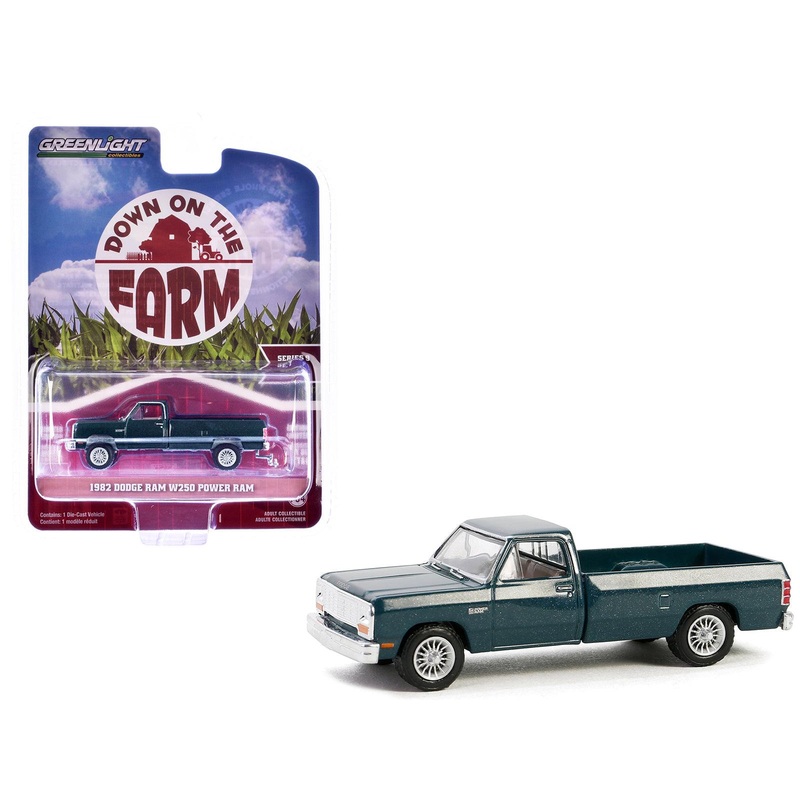 1982 Dodge Ram W250 Power Ram Pickup Truck Seaspray Green Metallic “Down on the Farm” Series 9 1/64 Diecast Model by Greenlight