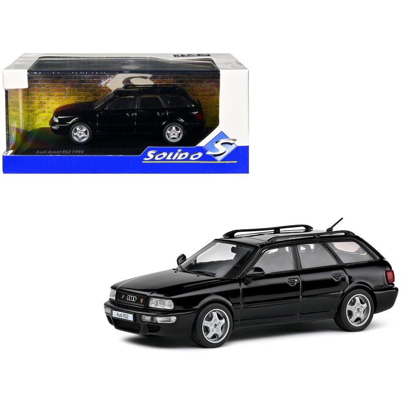 1995 Audi Avant RS2 Brilliant Black with Roofrack 1/43 Diecast Model Car by Solido