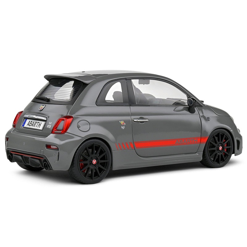 2022 Fiat 695 Abarth XSR Yamaha Record Gray with Red Stripes 1/18 Diecast Model Car by Solido