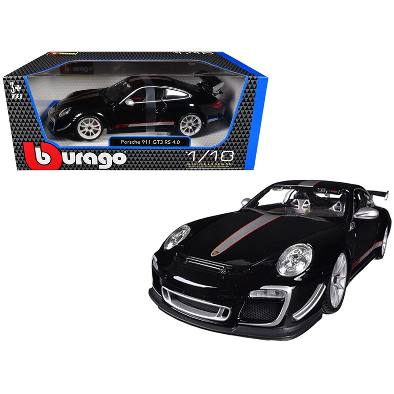 Porsche 911 GT3 RS 4.0 Black 1/18 Diecast Model Car by Bburago