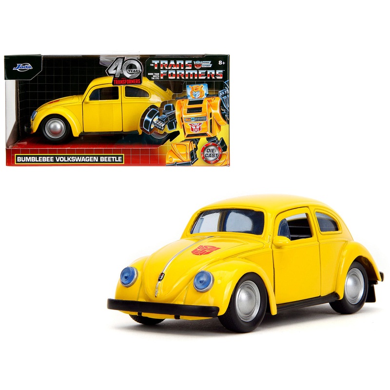Volkswagen Beetle “Bumblebee” Yellow “Transformers” “Hollywood Rides” Series 1/32 Diecast Model Car by Jada