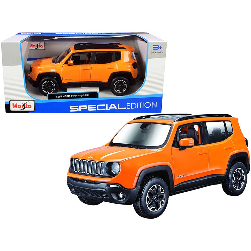 Jeep Renegade Orange Metallic with Black Top “Special Edition” 1/24 Diecast Model Car by Maisto