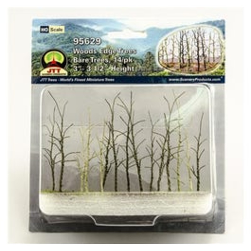 JTT 95629 HO Woods Edge Trees, Bare, 3″ to 3.5″,  14/pk