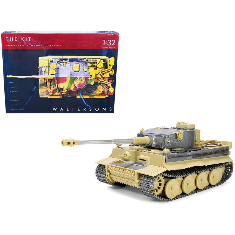 Skill 4 Model Kit German Sd.Kfz.181 Pz.Kpfw VI Tiger I (Early Production Model) Heavy Tank “Schwere Panzerabteilung 505 No. 100 Kursk” (July 1943) 1/32 Scale Model by Metal Proud