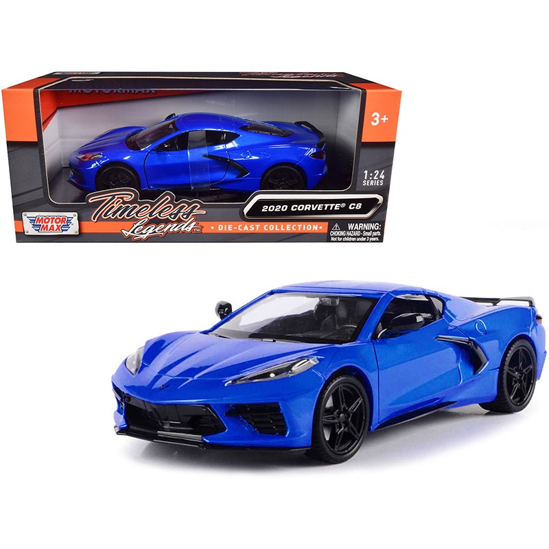 2020 Chevrolet Corvette C8 Stingray Blue Metallic “Timeless Legends” 1/24 Diecast Model Car by Motormax