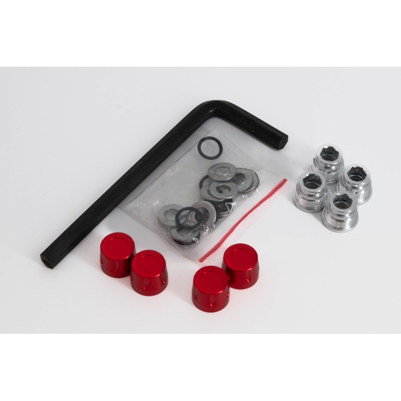 BigHorn RC – M4 Nut Rim Wheel Center Cap  Red  Set