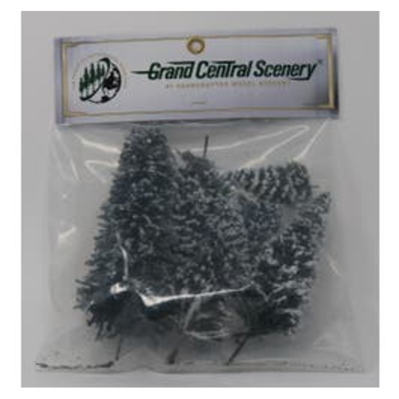 Grand Central Scenery T13  Assorted Christmas Pine Trees With Snow 3″- 9″ (7 pcs)