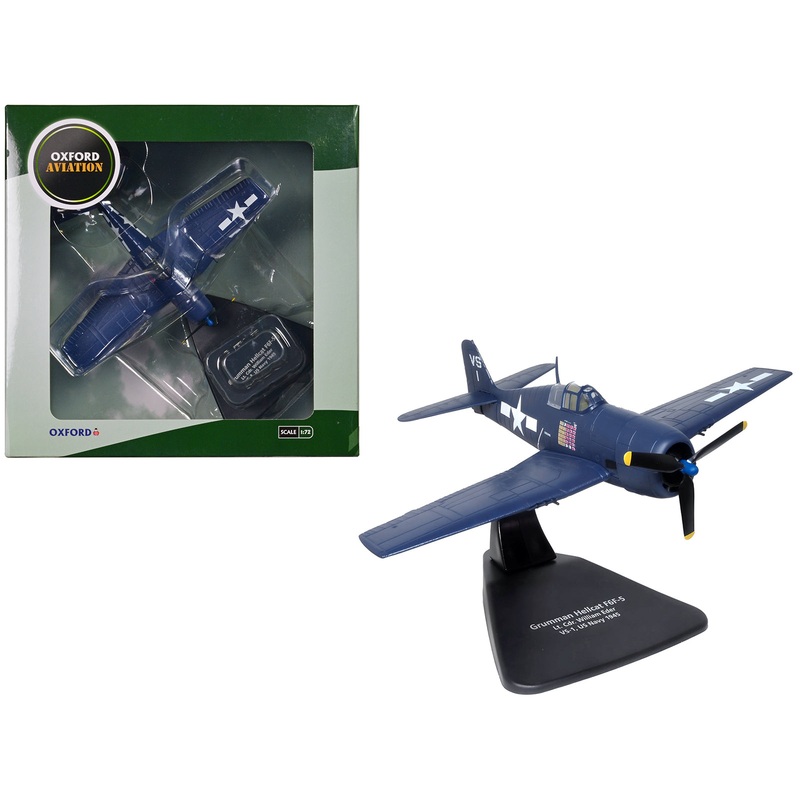 Grumman Hellcat F6F-5 Fighter Aircraft “Lt. Cdr. Willard E. Eder VS-1” (1945) United States Navy “Oxford Aviation” Series 1/72 Diecast Model Airplane by Oxford Diecast