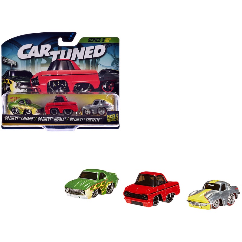 “Lowriders” Series 3 Chevrolet Triple Pack Set of 3 Cars Diecast Model Cars by CarTuned
