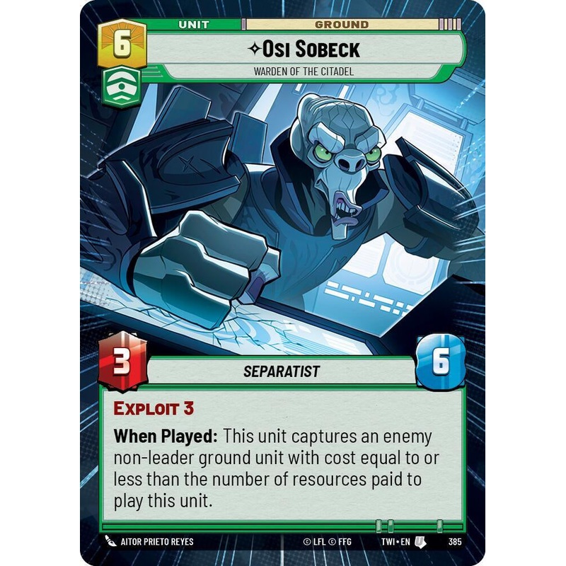 SWU – Osi Sobeck – Warden of the Citadel (385) (Hyperspace Foil)