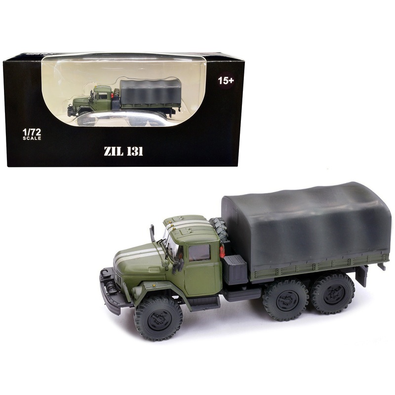 ZIL 131 Cargo Truck Green with White Stripes “Ukrainian Ground Forces” 1/72 Diecast Model by Legion