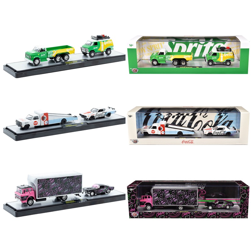 Auto Haulers “Soda” Set of 3 pieces Release 38 Limited Edition to 8000 pieces Worldwide 1/64 Diecast Models by M2 Machines