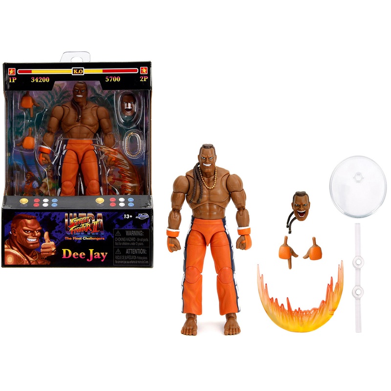 Dee Jay 6″ Moveable Figure with Accessories and Alternate Head and Hands “Ultra Street Fighter II: The Final Challengers” (2017) Video Game Model by Jada